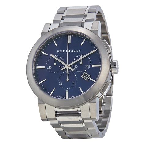 burberry bu9363|Burberry Chronograph Blue Dial Stainless Steel Men's Watch .